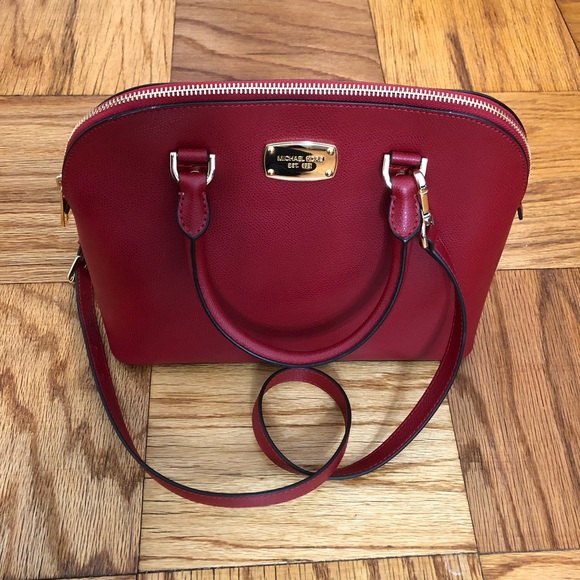 Michael Kors Handbags - Like New Lg Red Michael Kors Cindy Crossbody